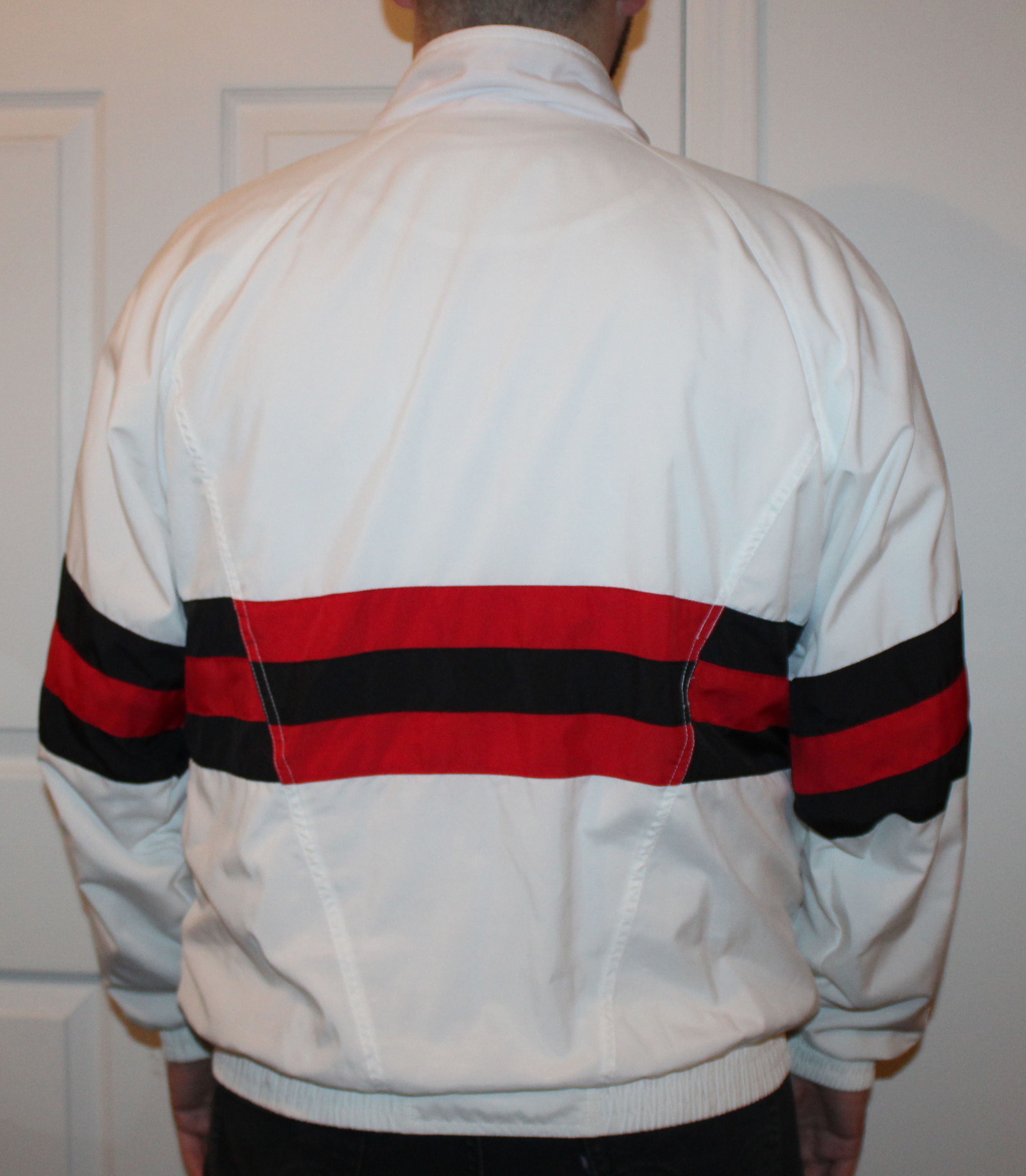 Vintage Le Coq Sportif White / Red / Black Light Jacket (Size — Roots